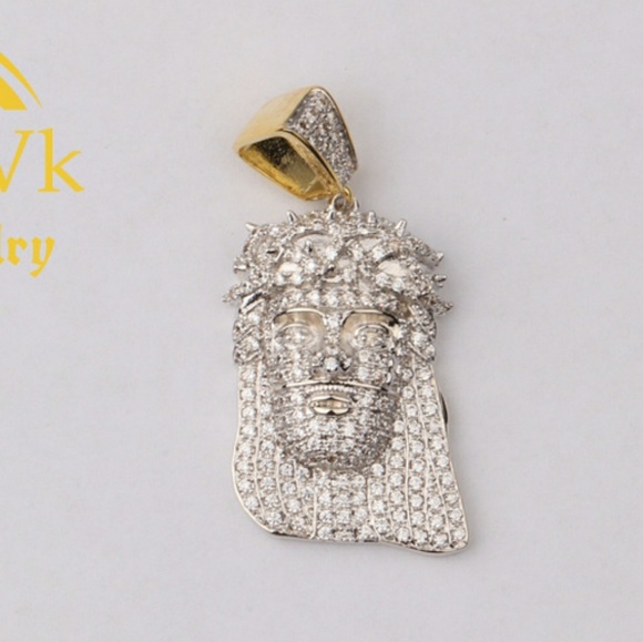 Iced Out Custom Jesus Face Pave Pendant - Picture 1 of 2